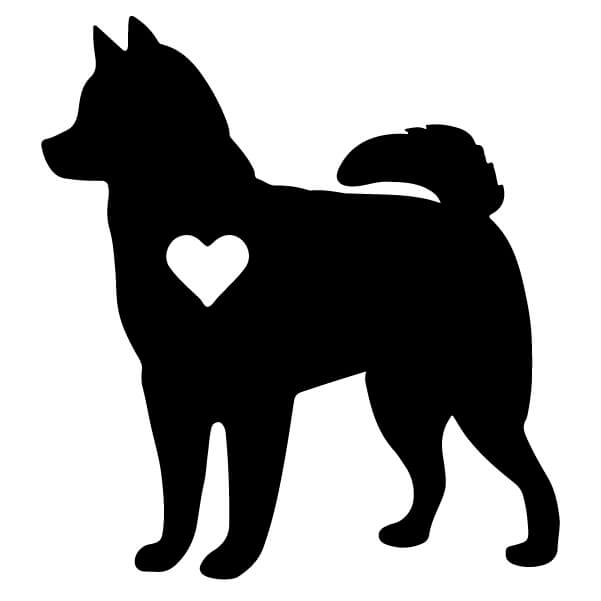 Adesivo Cane Siberian Husky - Cuore