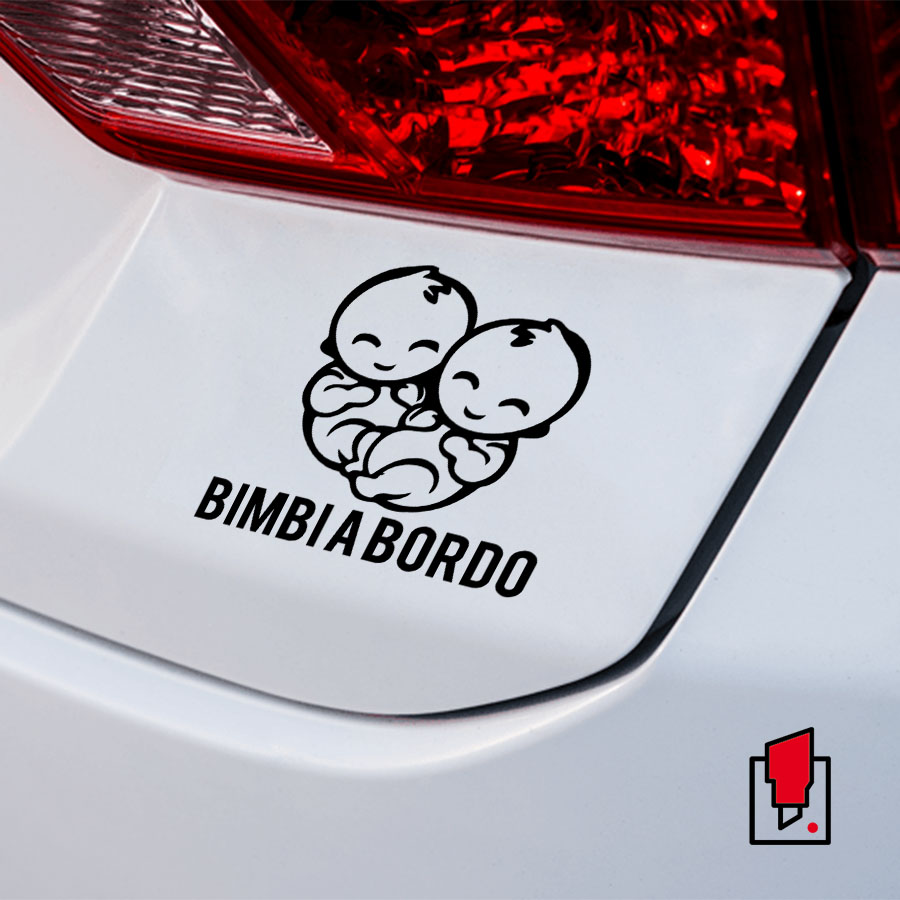 Adesivo Bimbi a Bordo Gemelli